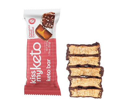 Kiss My Keto Chocolate Salted Caramel Meal Replacement Bar, 12-Pack