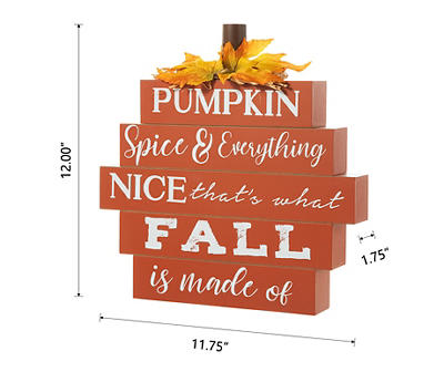 "Fall Is Made Of" Pumpkin Tabletop Decor