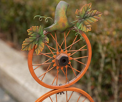 Metal Pumpkin Bicycle Wheel Decor
