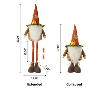 Fall Gnome Telescoping Legs Plush Decor