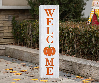 "Welcome" & "Give Thanks" Double Sided Box Sign