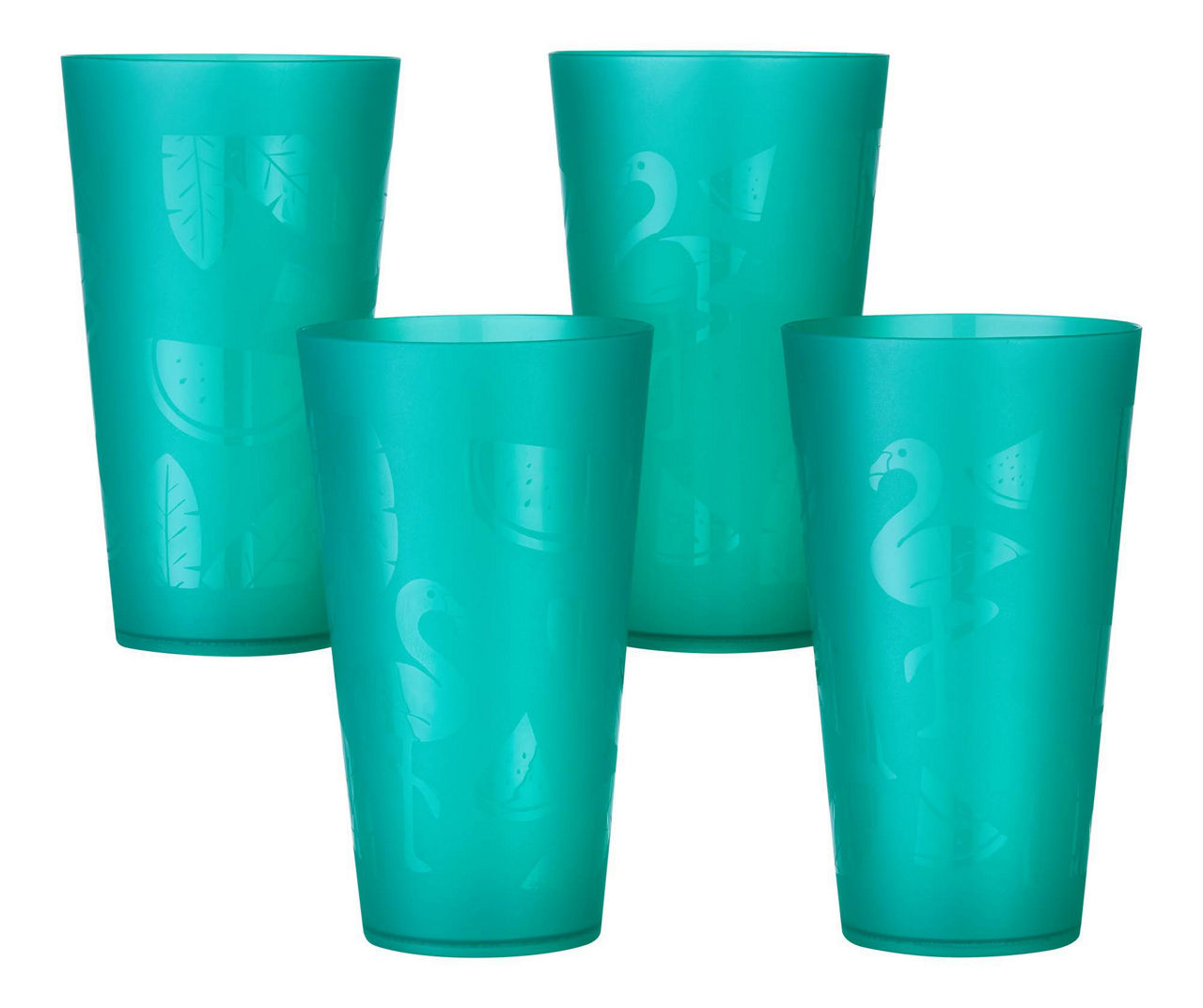 Turquoise Tropical Iced Tea Plastic Cups, 4-Pack
