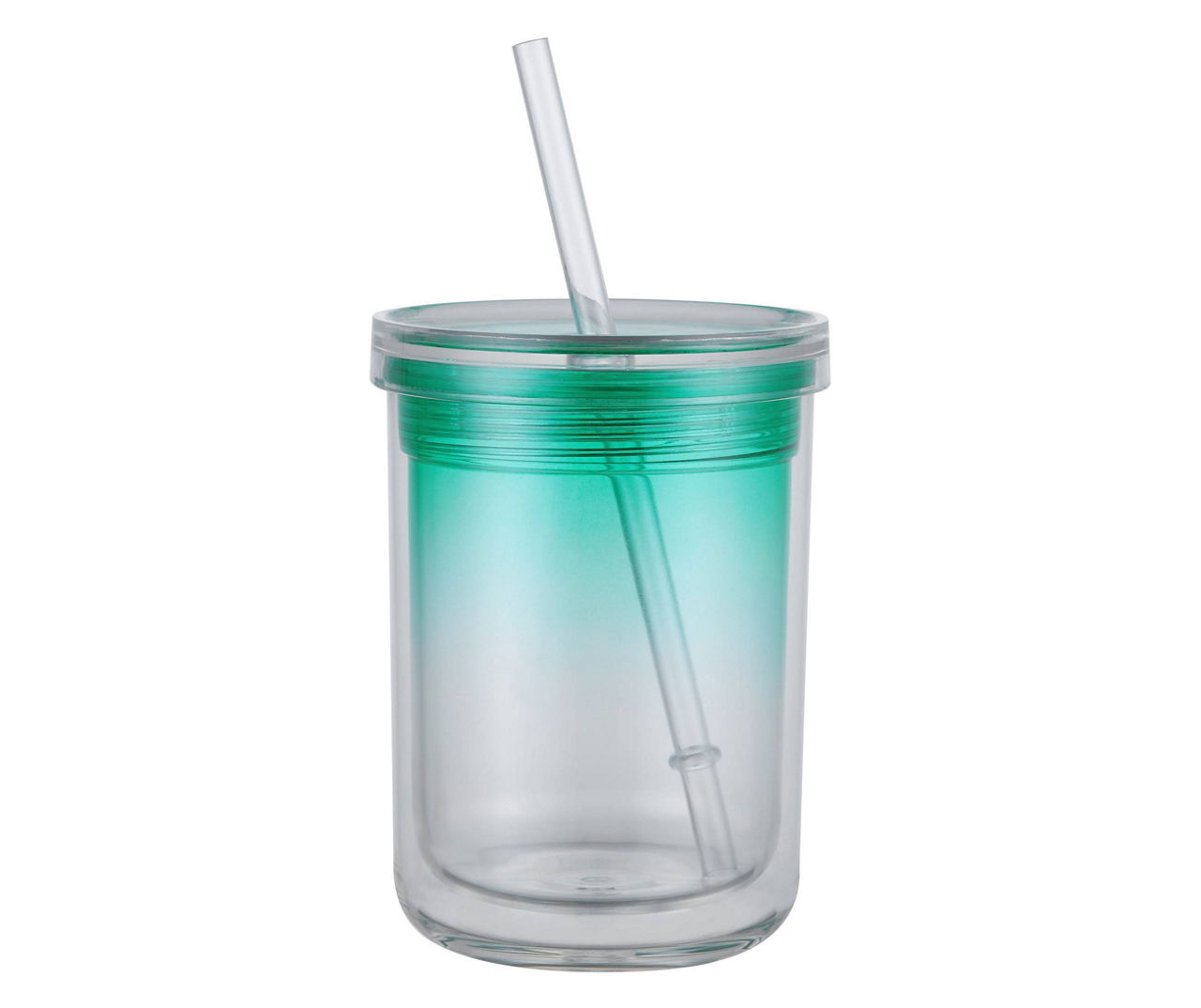 Turquoise Ombre Tumbler with Straw, 13 Oz.