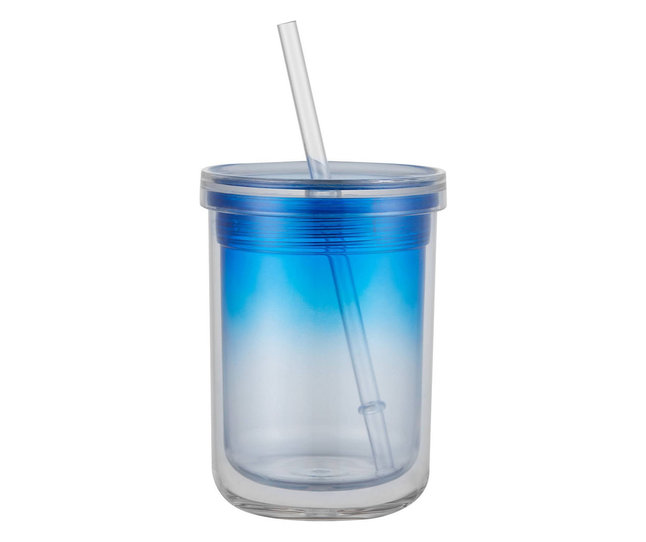 Blue Ombre Tumbler with Straw, 13 Oz.