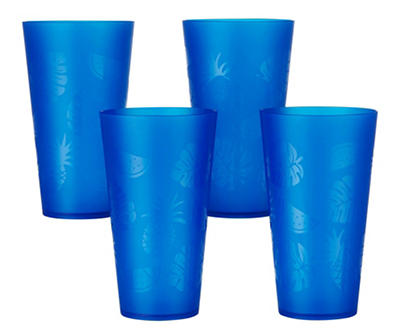 Blue Tropical Iced Tea Plastic Cups, 4-Pack
