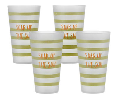 "Soak Up The Sun" Iced Tea Plastic Cups, 4-Pack