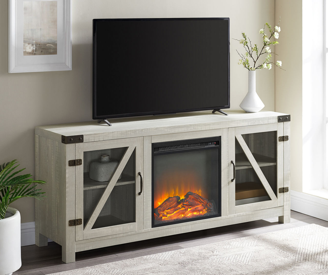 Big lots barn door deals tv stand