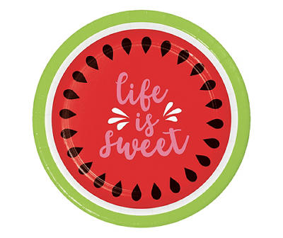 "Life is Sweet" Watermelon Paper Dinner Plates, 24-Count