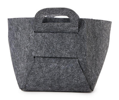 Hudson Home Gray Felt Collapsible Storage Bin with Handles | Big Lots