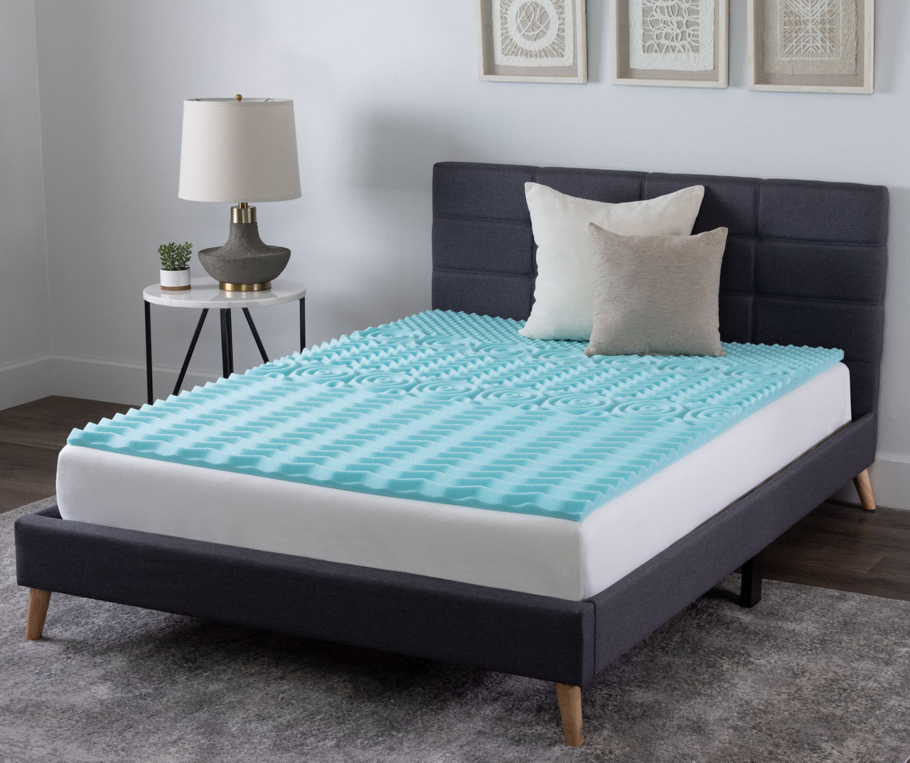 Real Living Real Living Blue 1.5 Memory Foam Mattress Topper