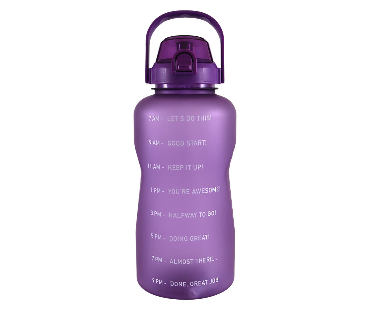 Purple Motivational Soft Touch Water Bottle, 128 Oz.