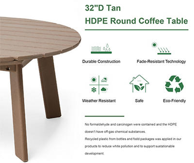 32" Tan Adirondack Outdoor Coffee Table