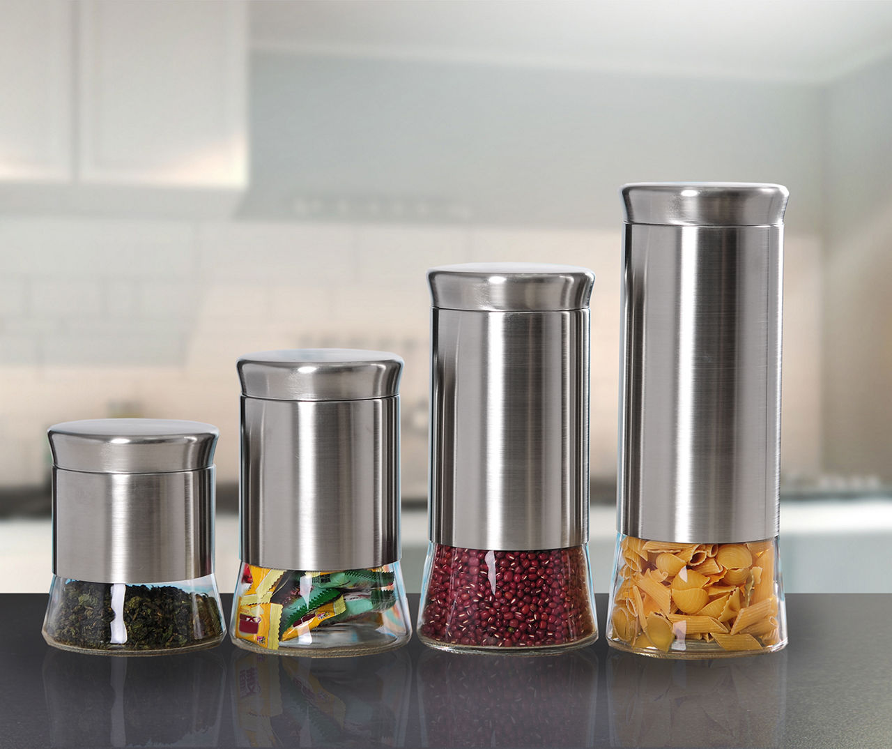 stainless steel kitchen canisters
