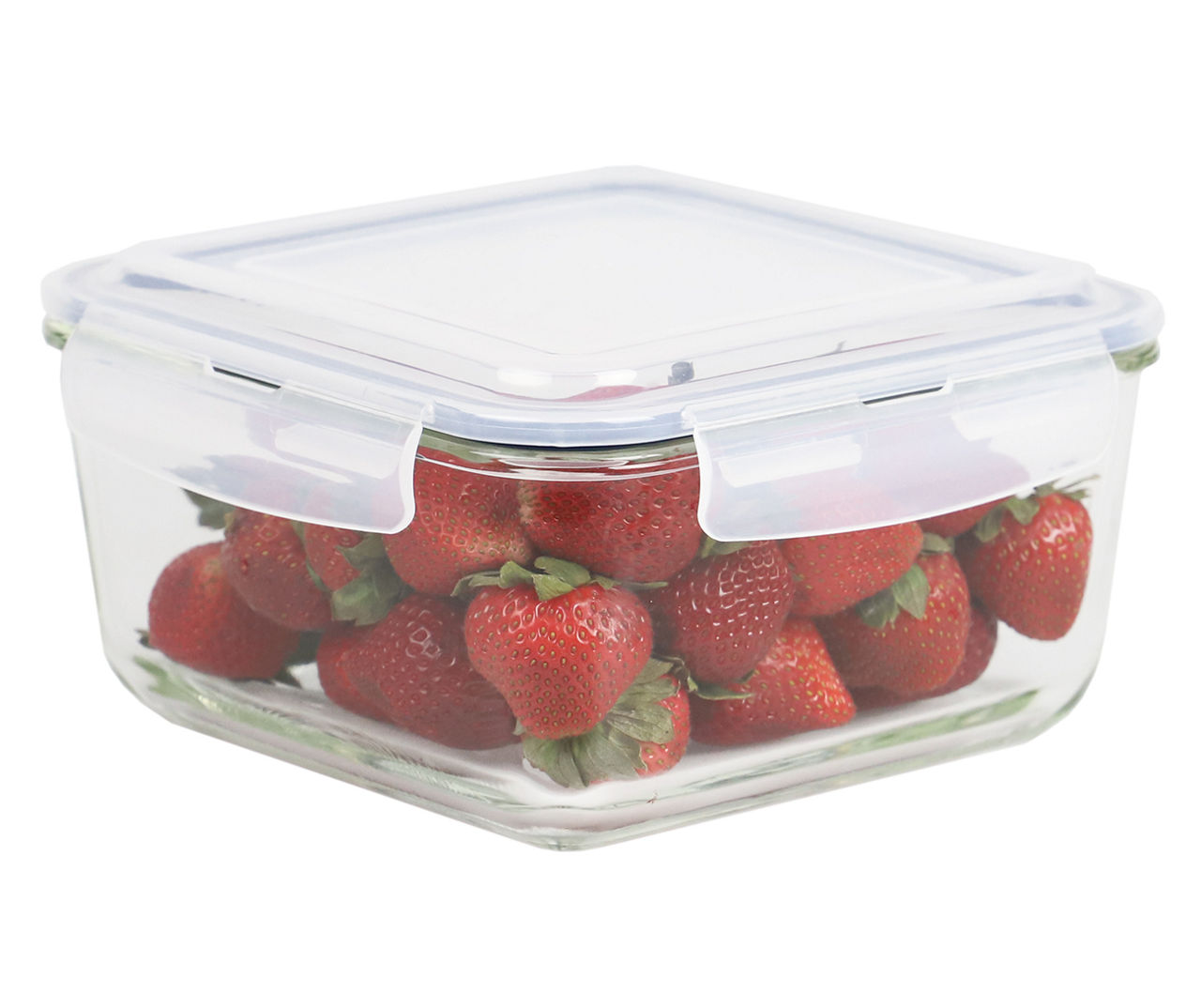 Clear & Indigo Glass Round Food Storage Container, (58 oz.)