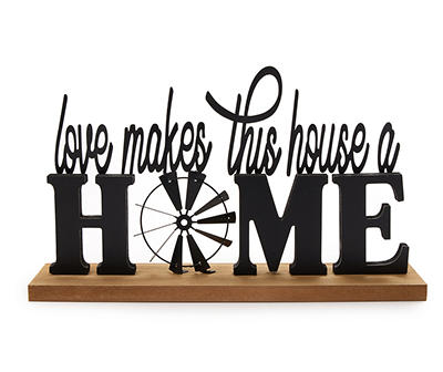 "House A Home" Windmill Wordscript Tabletop Decor