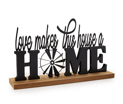 "House A Home" Windmill Wordscript Tabletop Decor