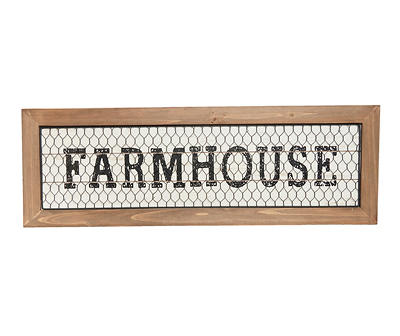 "Farmhouse" Chicken Wire Framed Wall Decor