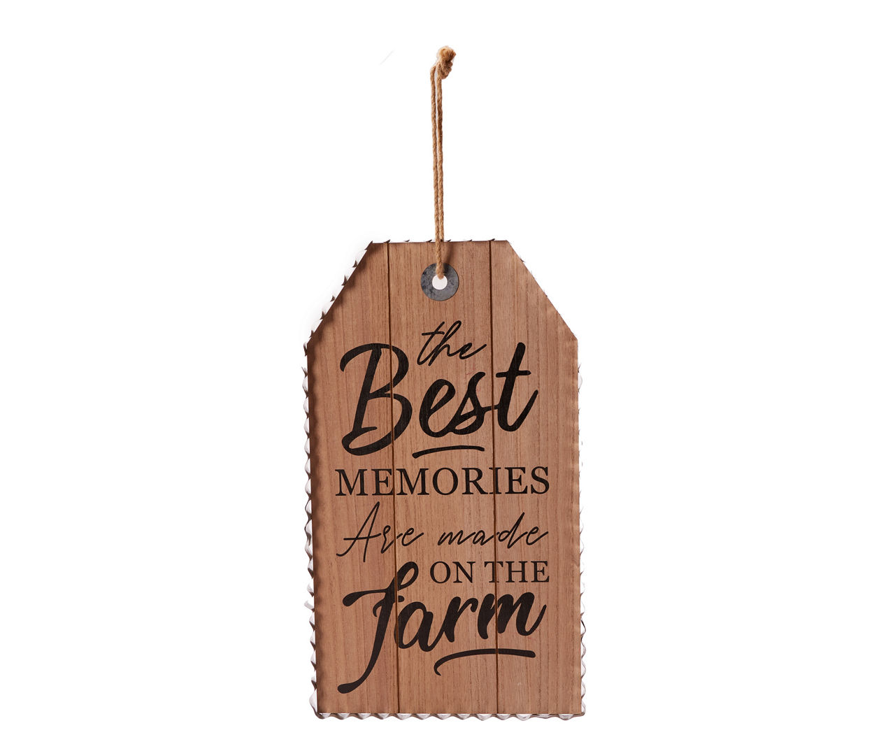 "Made On The Farm" Tag Panel Hanging Wall Decor