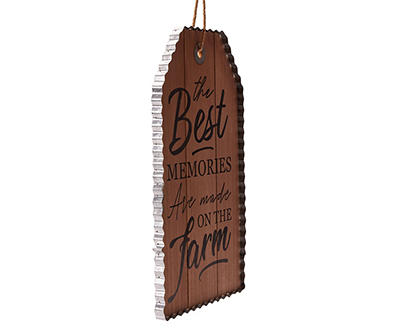 "Made On The Farm" Tag Panel Hanging Wall Decor