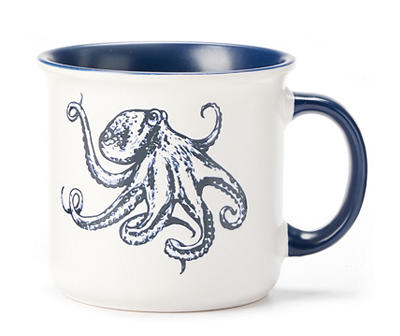 White & Blue Octopus Mug, 20 Oz.