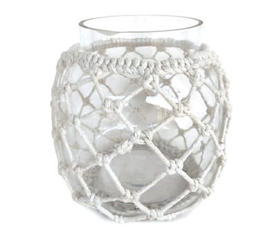 Woven Rope & Glass Jar Tabletop Decor