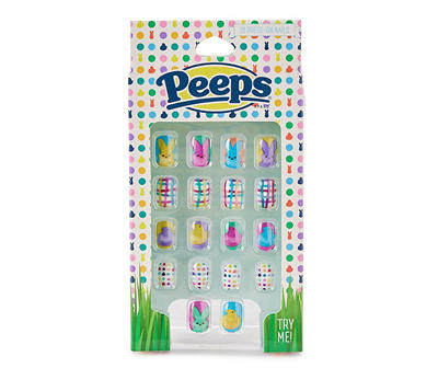 Multi-Color Peeps 18-Piece Press-On Nails Set