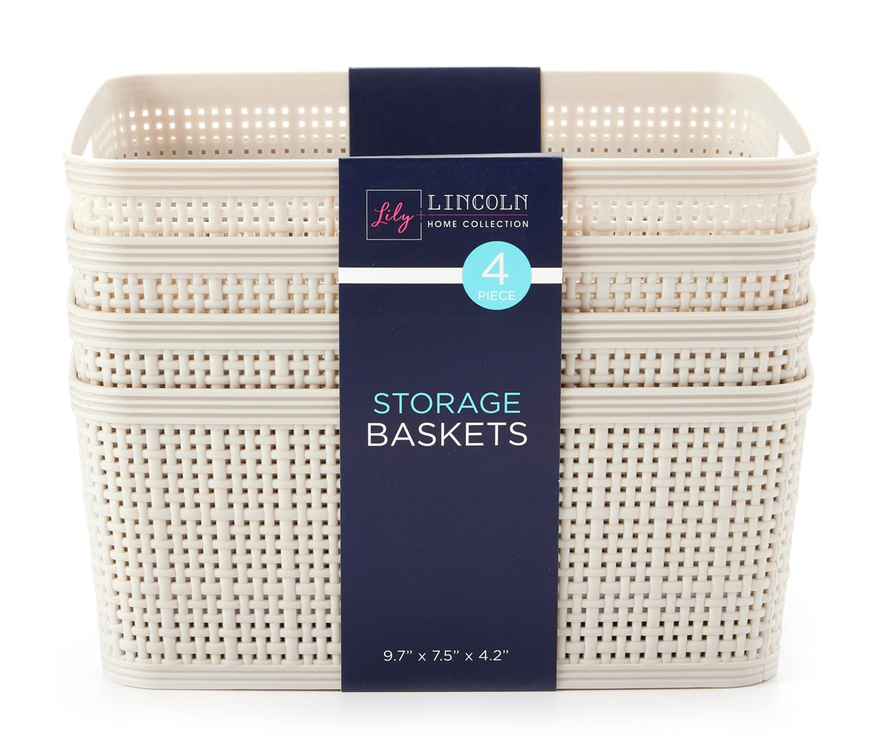 Dotted 4Piece Storage Basket Set Big Lots