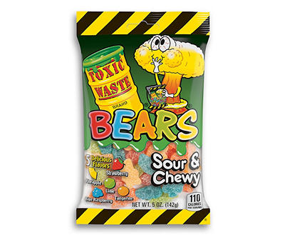 Toxic Waste Bears Sour & Chewy Candy, 5 Oz.