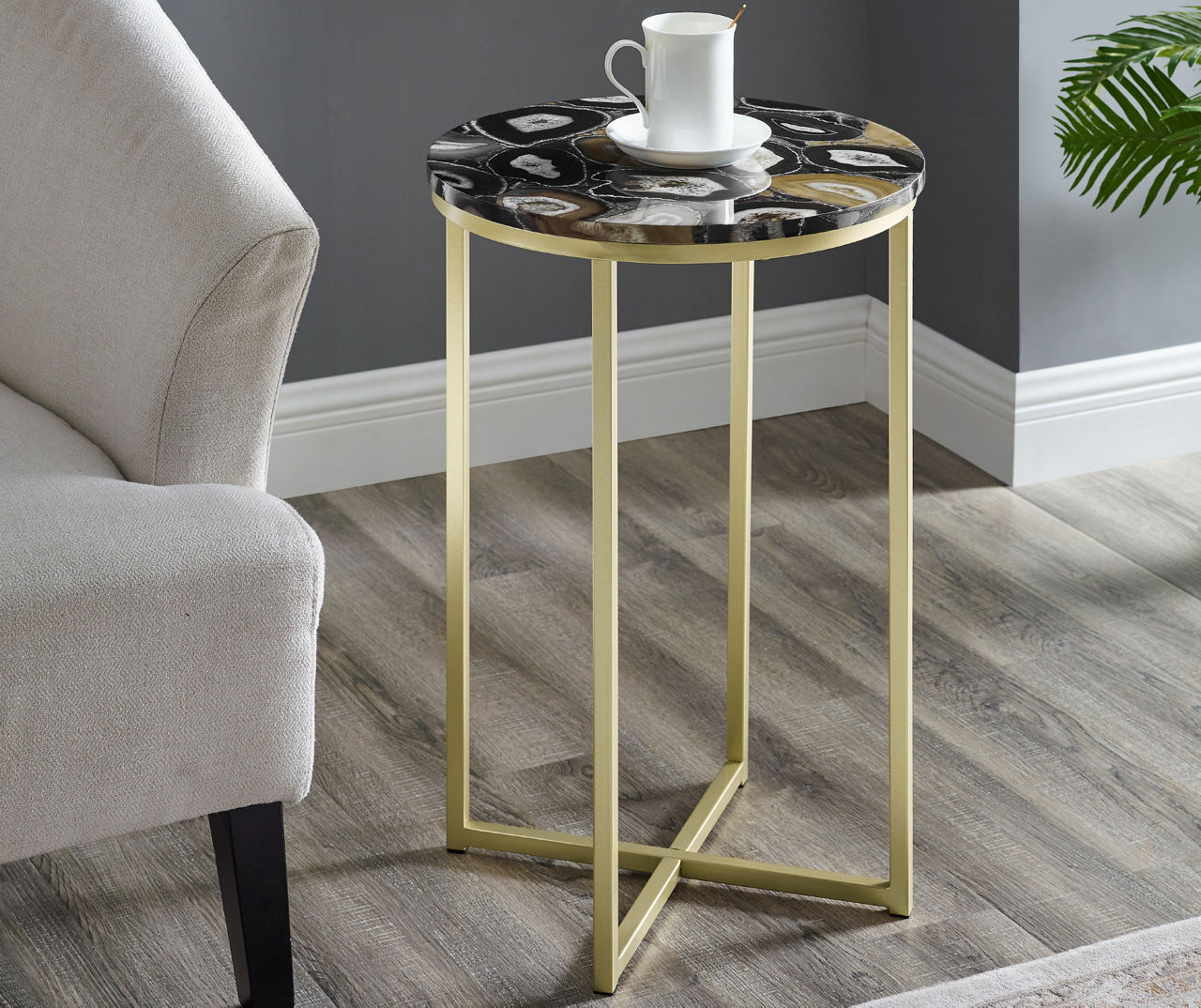 Walker Edison Walker Edison Faux Marble & Gold Side Table Big Lots