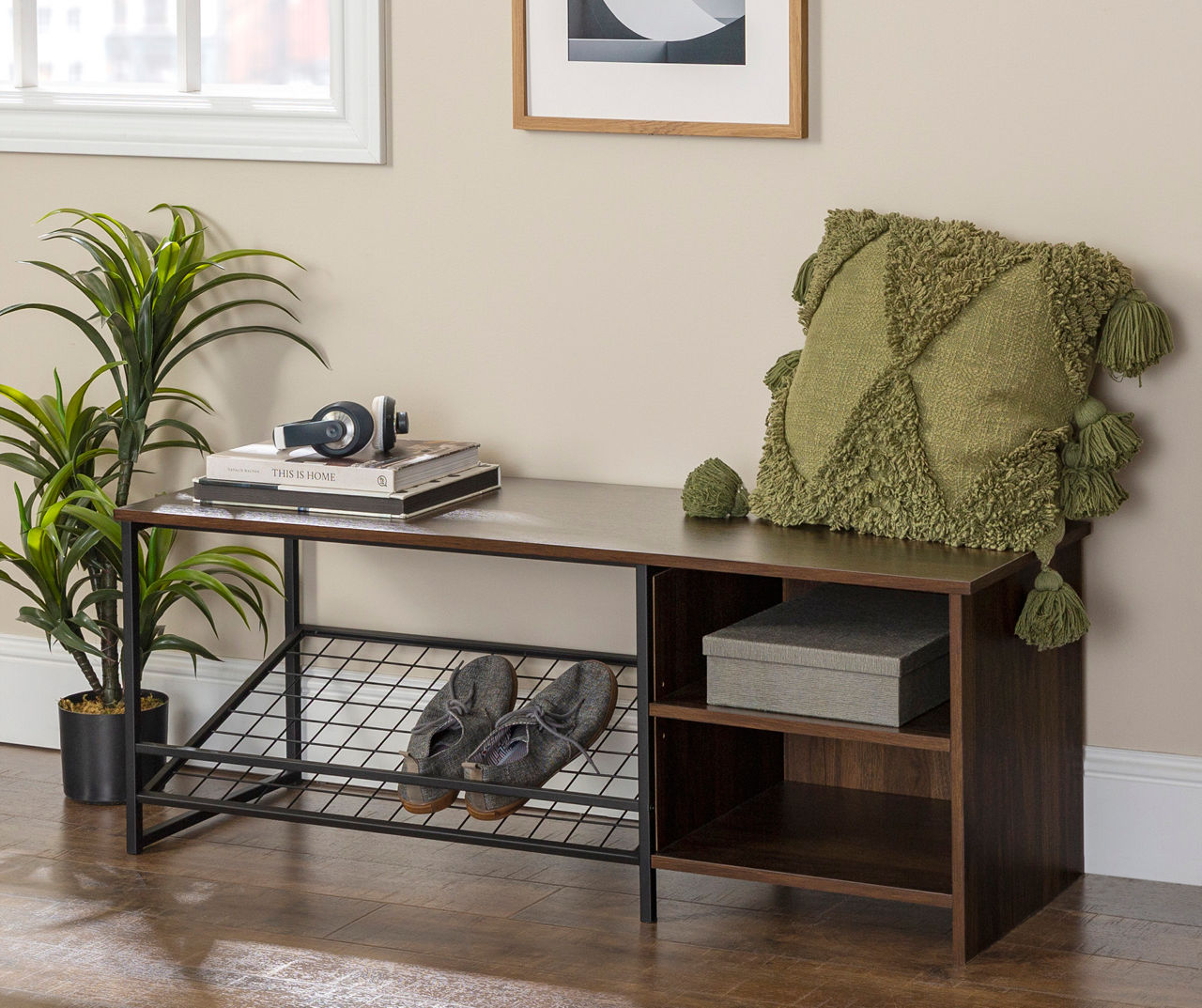 Reclaimed wood hallway bench / shoe storage / shoe bench / shoe rack / hall  bench