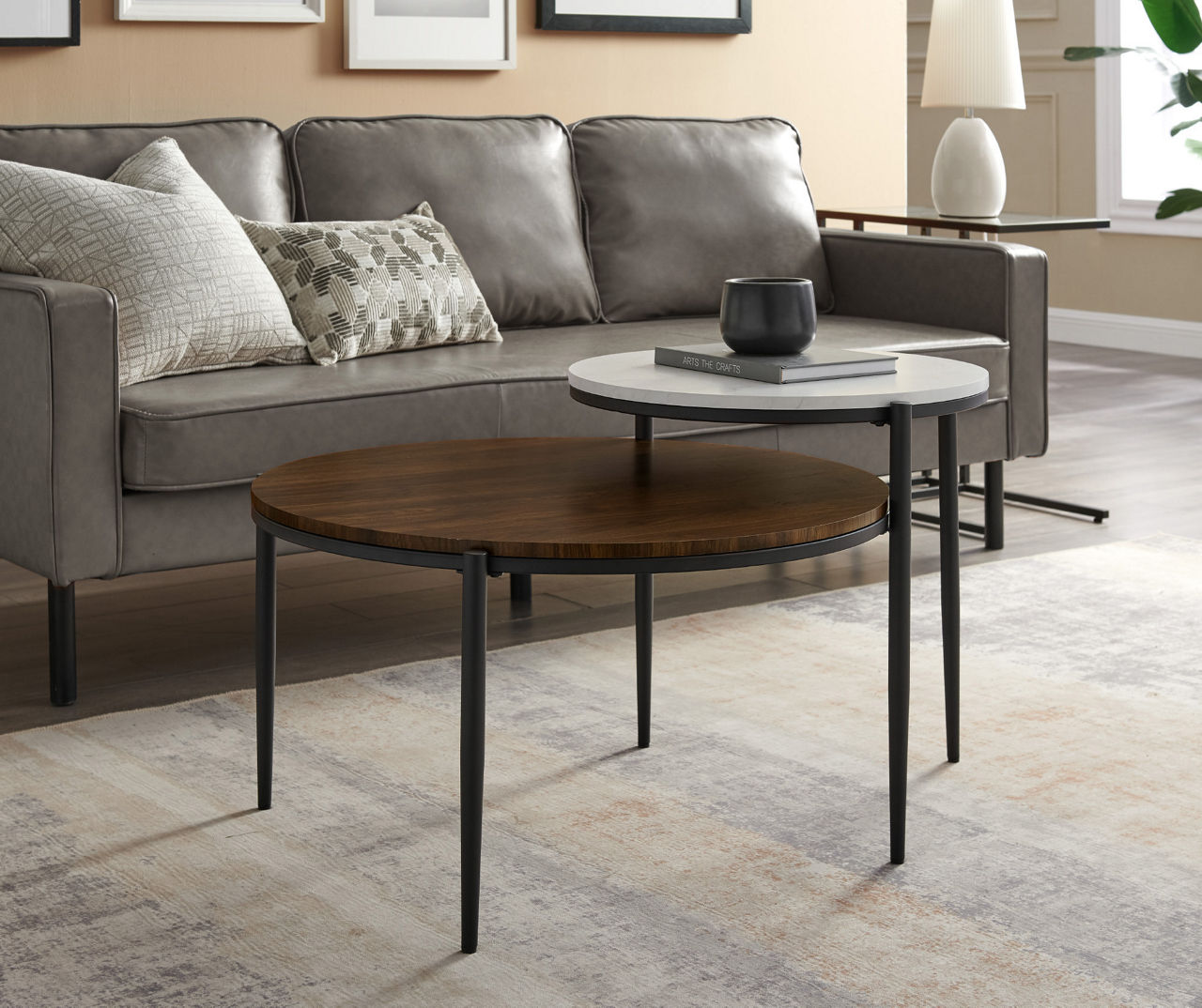 Walker Edison Walker Edison 2Piece Tiered Coffee Table Set Big Lots