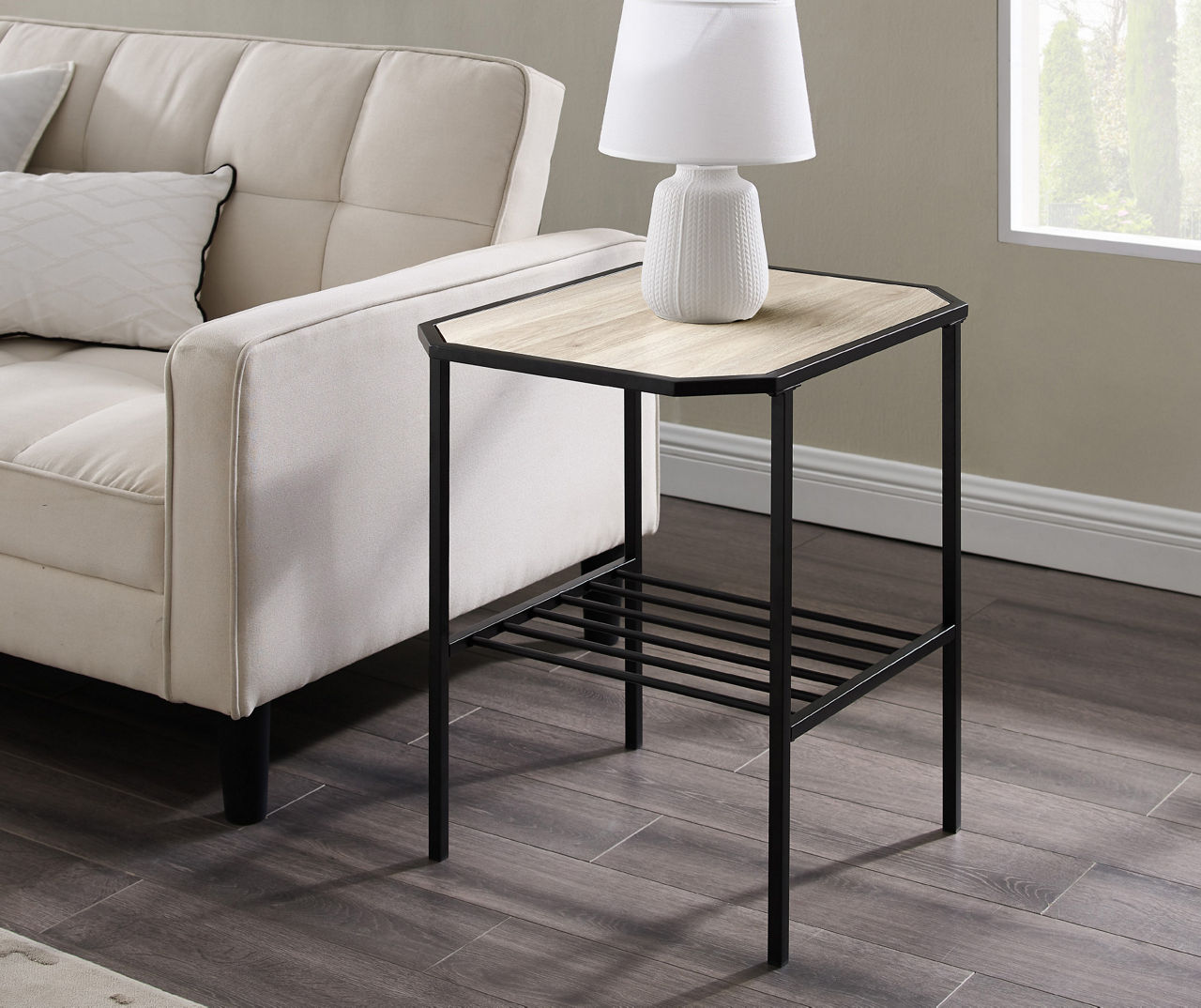 Walker Edison Birch & Black Tiered Side Table Big Lots