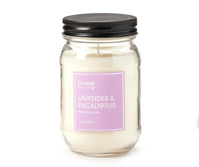 Lavender & Eucalyptus Mason Jar Candle, 10 oz.