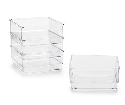 Hudson Home Clear Plastic Organizers, 4-Pack
