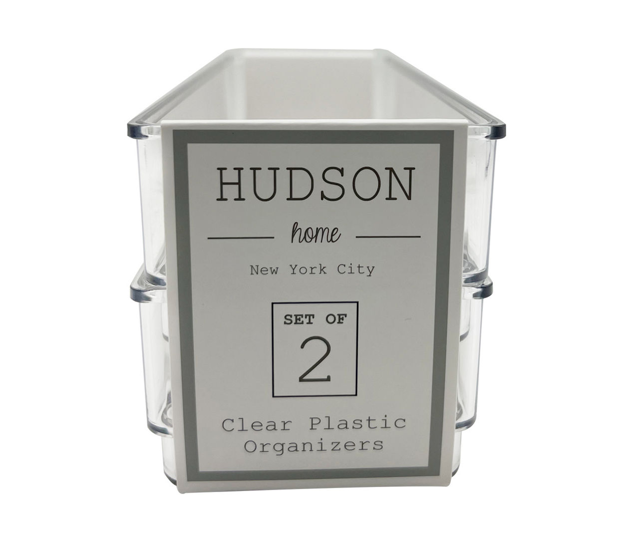 Hudson Home Clear Plastic Organizers, 2-Pack