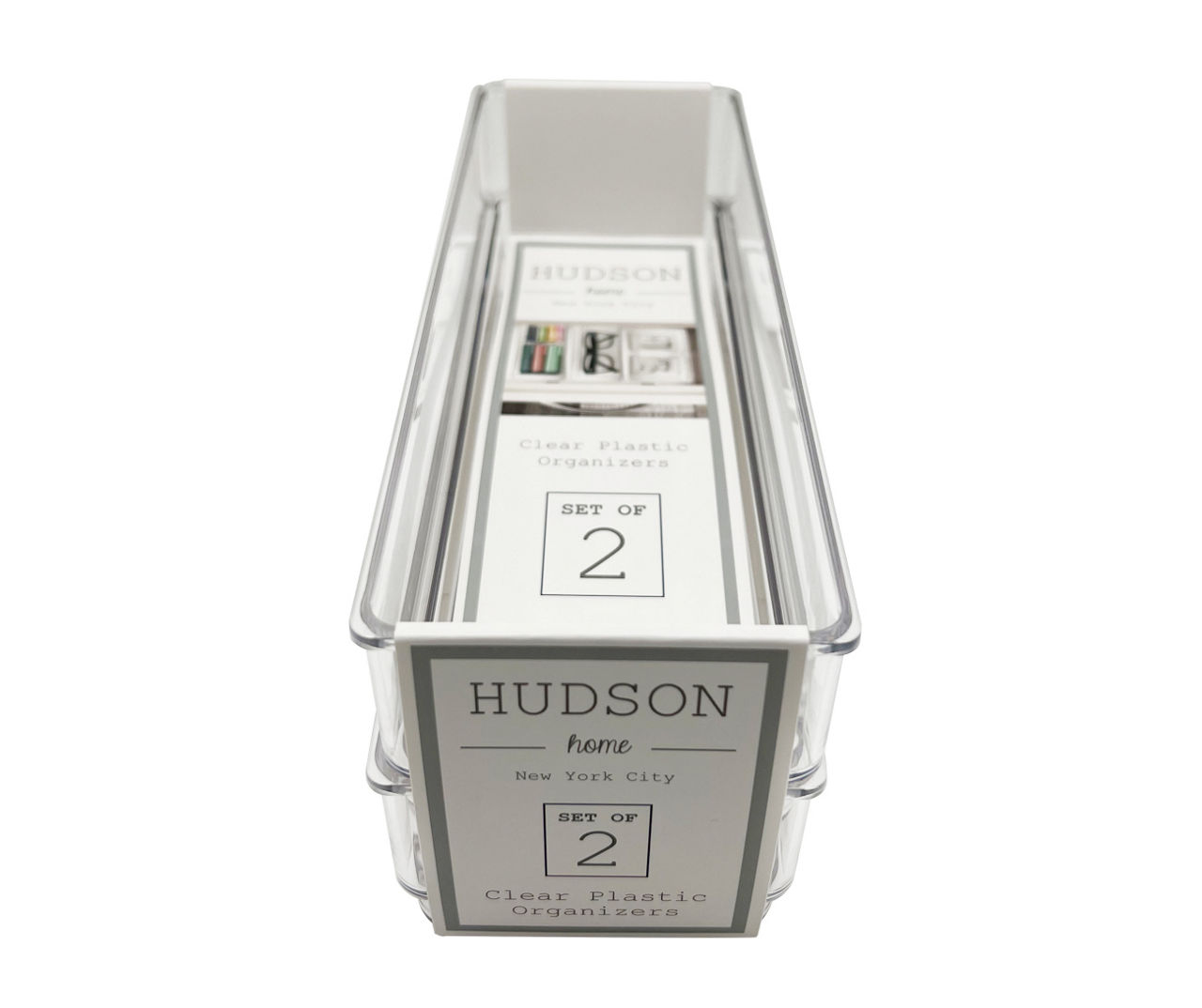 Hudson Home Clear Plastic Organizers, 2Pack Big Lots