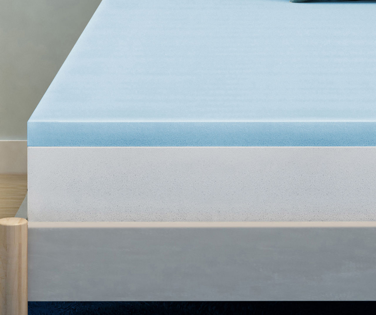 Easy Saver Blue 2&#034; Twin Memory Foam Mattress Topper