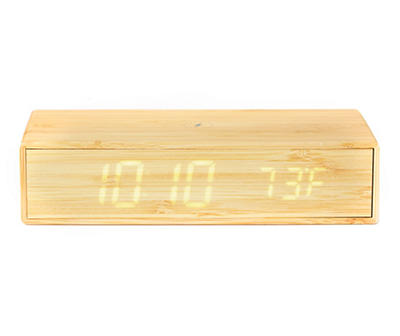 Lomi Bamboo Alarm Clock with QI Wireless Charging