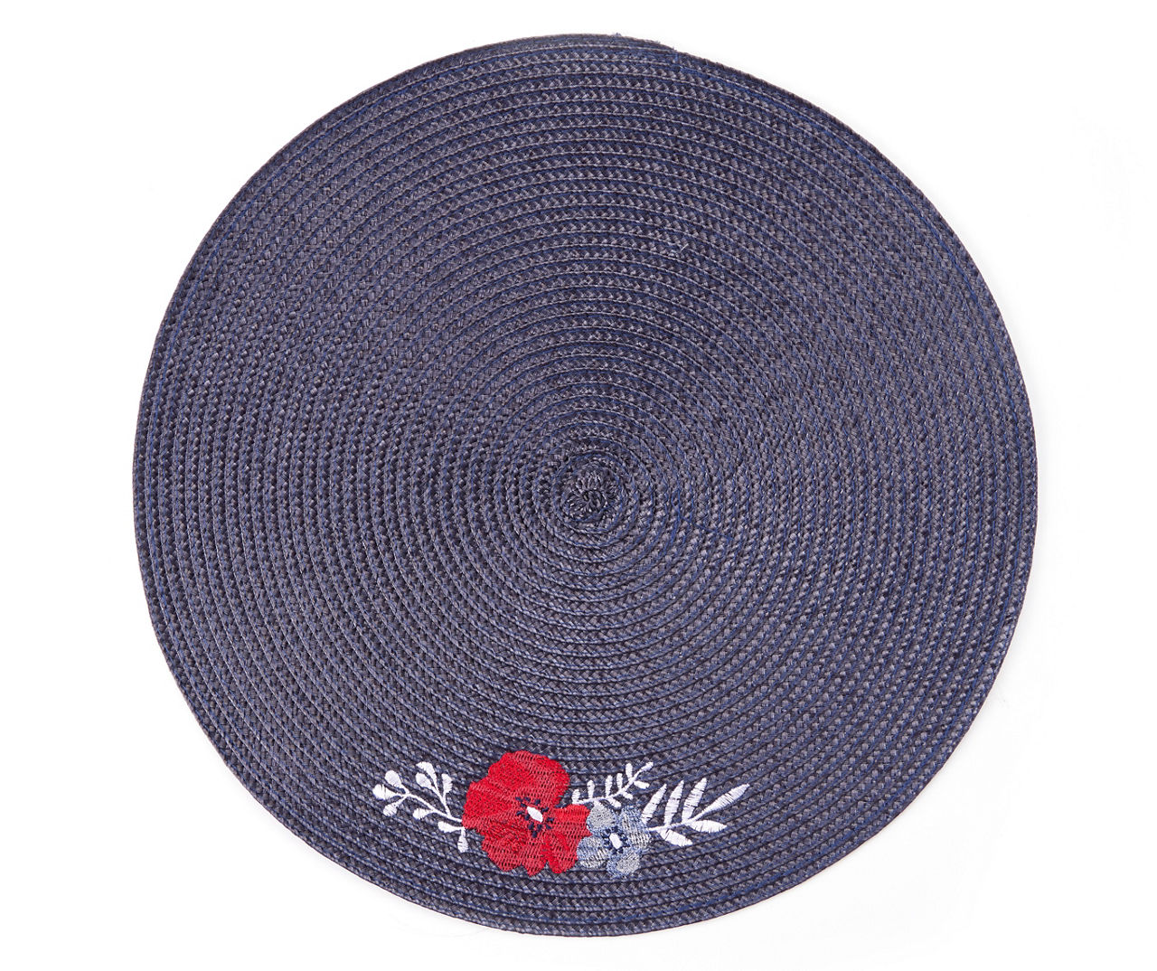 Navy & Red Floral Braided Round Placemat Big Lots