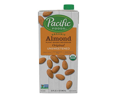 Organic Unsweetened Almond Plant-Based Beverage, 32 Oz.