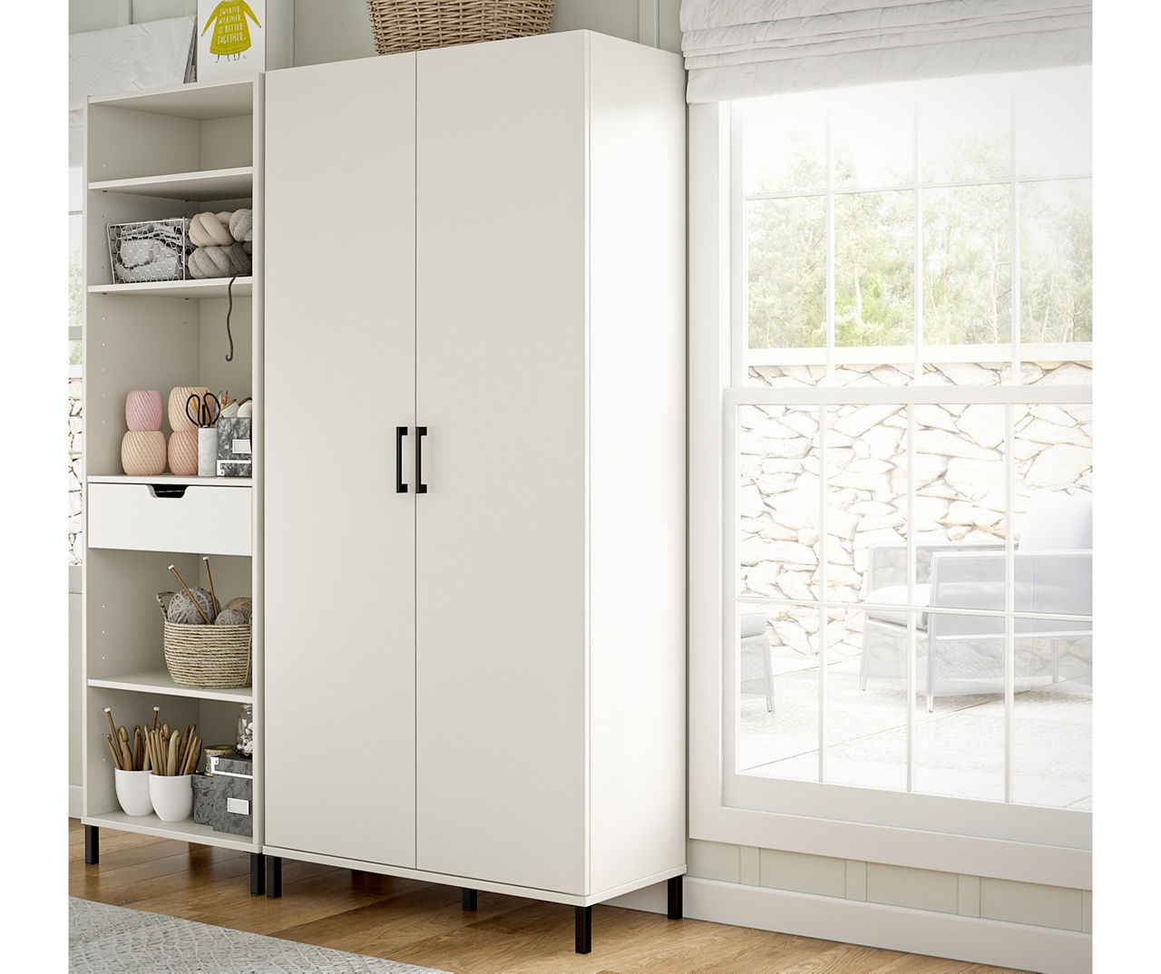 System Build Amplus White 2-Door Storage Cabinet