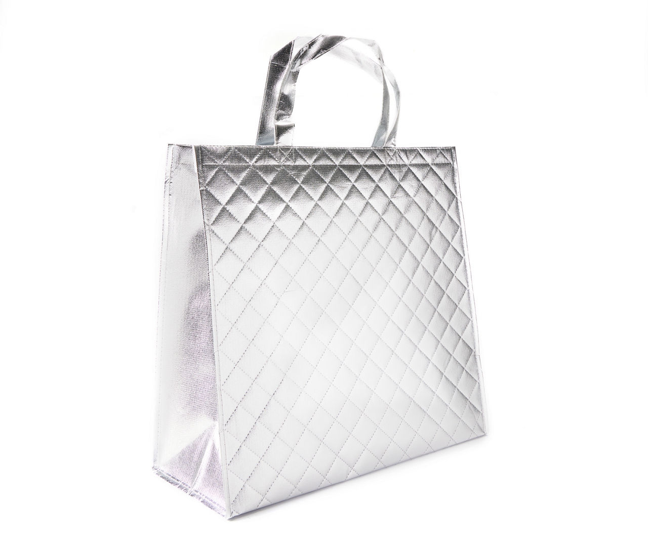 shopping bag donna grigio metallizzato