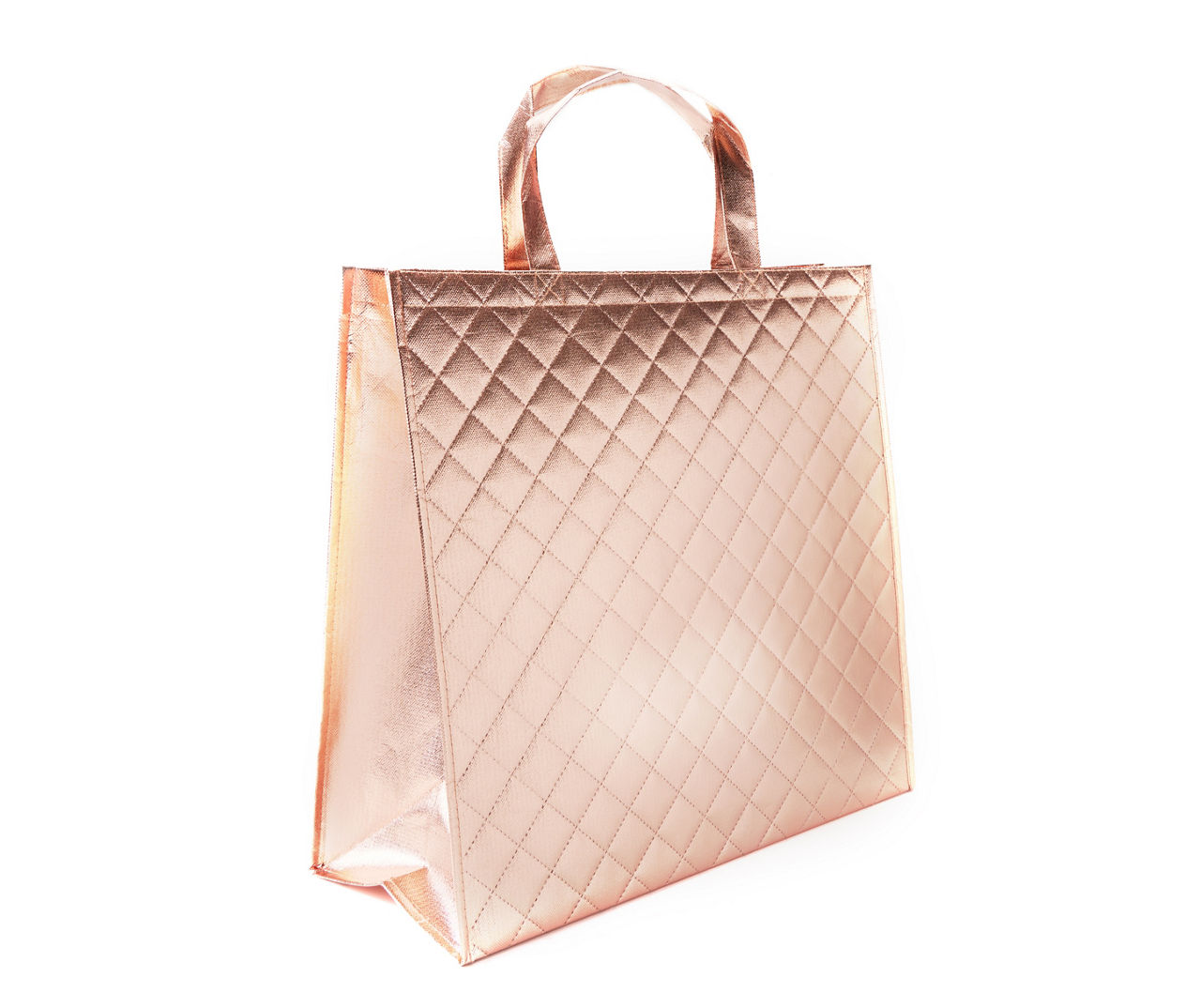 Rose Gold Metallic Quilted Reusable Tote Bag Big Lots