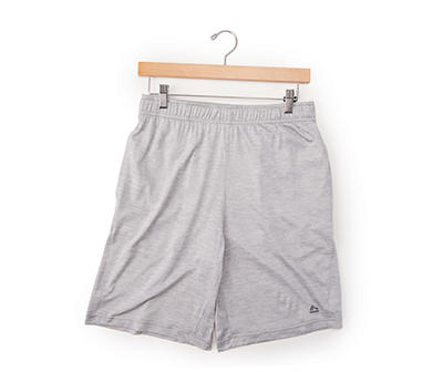 RBX Men's Gray Space-Dye Mesh-Knit Shorts