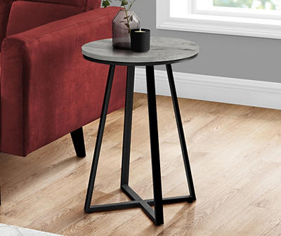 Gray Wood Look & Metal Accent Table