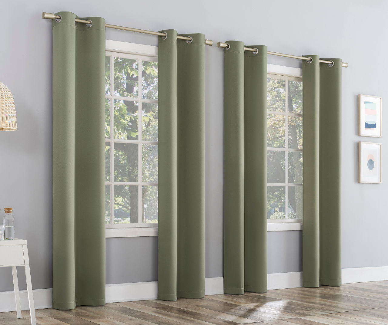Sun Zero Putnam Sage Room-Darkening 4-Piece Curtain Panel