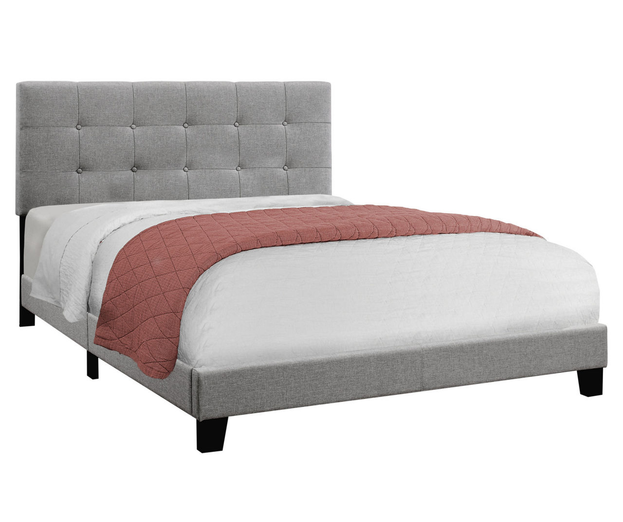 Monarch Gray Linen Tufted Queen Bed Big Lots