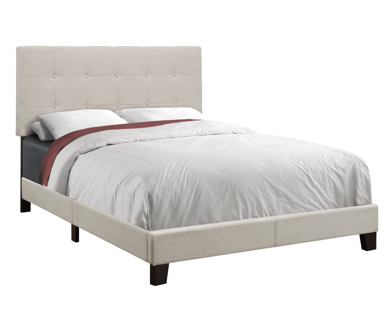 Monarch Beige Linen Tufted Full Bed Big Lots