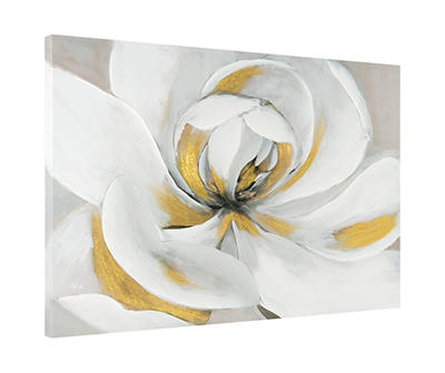 White Petals Textured Wrapped Canvas | Big Lots