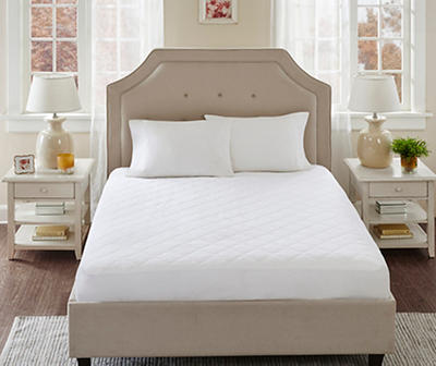 White Cotton Quilted Skirted Mattress Pad